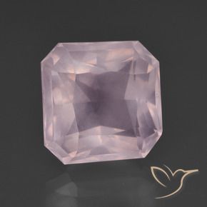 Quartzo Rosa Luz rosa Natural 8.63ct, Corte Octógono / Esmeralda, Transparente