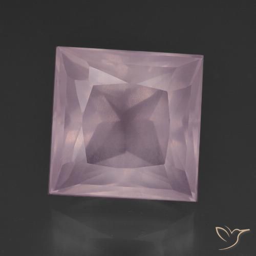 9.15ct Natural Luz rosa Quartzo Rosa, Quadrado, Transparente