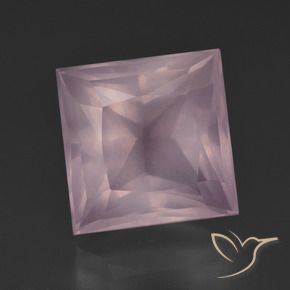 Quartzo Rosa Luz rosa Natural 9.15ct, Quadrado, Transparente