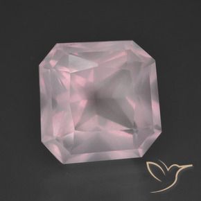 Quartzo Rosa Rosa Claro Rosa Natural 8.55ct, Corte Octógono / Esmeralda, Transparente