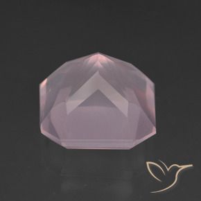 Quartzo Rosa Rosa Claro Rosa Natural 8.55ct, Corte Octógono / Esmeralda, Transparente