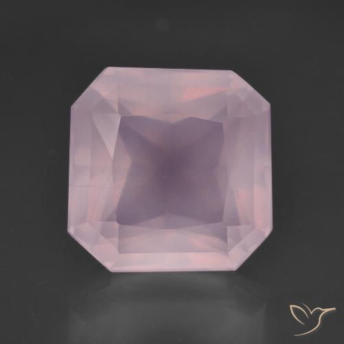 8.50ct Natural Rosa chiclete Quartzo Rosa, Corte Esmeralda, Transparente