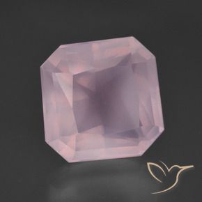 Quartzo Rosa Rosa chiclete Natural 8.50ct, Corte Octógono / Esmeralda, Transparente