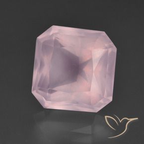 Quartzo Rosa Rosa chiclete Natural 7.91ct, Corte Octógono / Esmeralda, Transparente