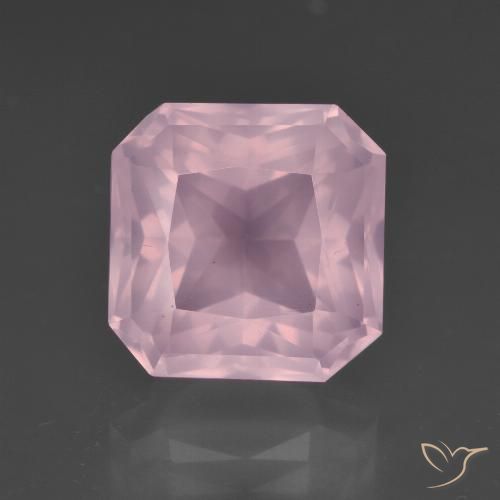 7.57ct Natural rosa rosa médio Quartzo Rosa, Corte Esmeralda, Transparente