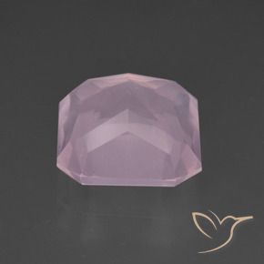 Quartzo Rosa Rosa Cereja Claro Natural 7.37ct, Corte Octógono / Esmeralda, Transparente