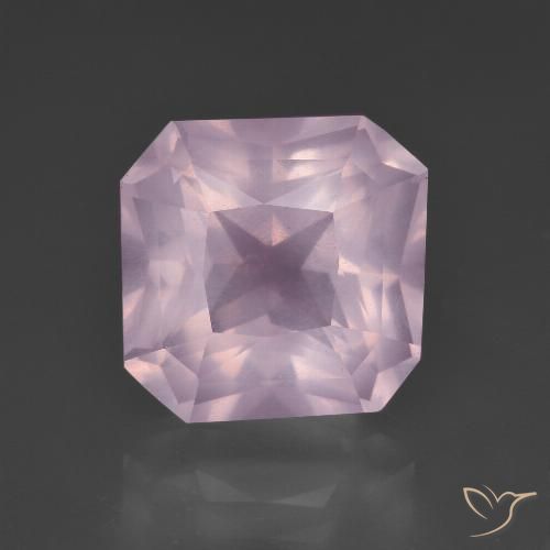 6.87ct Natural Luz rosa Quartzo Rosa, Corte Esmeralda, Transparente