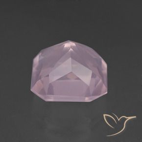 Quartzo Rosa Luz rosa Natural 6.87ct, Corte Octógono / Esmeralda, Transparente