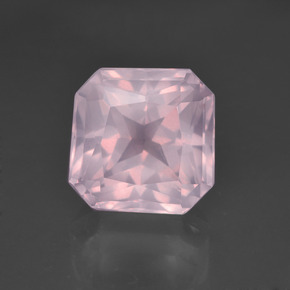 Quartzo rosa rosa natural 6,18ct, corte esmeralda, transparente