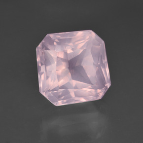 Quartzo rosa rosa natural 6,18ct, corte esmeralda, transparente