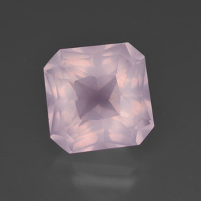 Quartzo rosa rosa natural 6,04ct, corte esmeralda, transparente