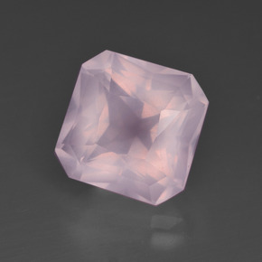 Quartzo rosa rosa natural 6,04ct, corte esmeralda, transparente