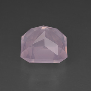 Quartzo rosa rosa natural 6,04ct, corte esmeralda, transparente