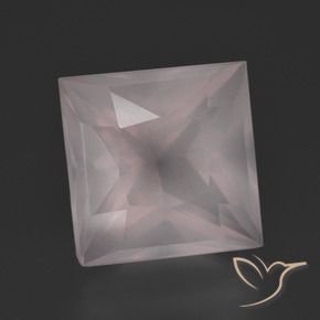 Quartzo Rosa Luz rosa Natural 7.35ct, Quadrado, Transparente