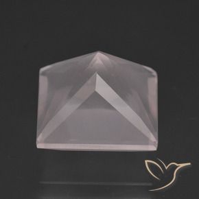 Quartzo Rosa Luz rosa Natural 7.35ct, Quadrado, Transparente