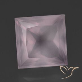 Quartzo Rosa Rosa Claro Rosa Natural 7.81ct, Quadrado, Transparente
