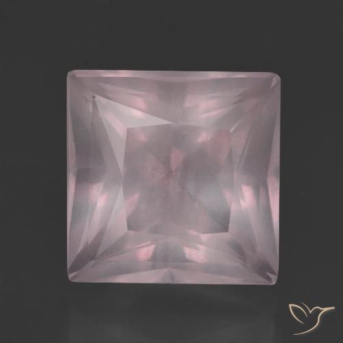 8.10ct Natural Luz rosa Quartzo Rosa, Quadrado, Transparente