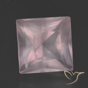 Quartzo Rosa Luz rosa Natural 8.10ct, Quadrado, Transparente