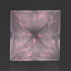 Quartzo rosa rosa natural 16,77ct, quadrado, transparente