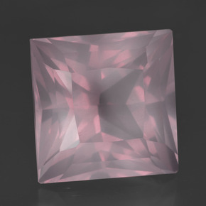 Quartzo rosa rosa natural 16,77ct, quadrado, transparente