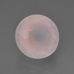 Quartzo rosa rosa natural 4,38ct, corte redondo, transparente