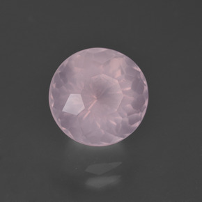 Quartzo rosa rosa natural 4,69ct, corte redondo, transparente