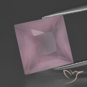 Quartzo Rosa rosa rosa médio Natural 6.94ct, Quadrado, Transparente