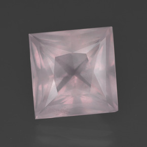 Quartzo rosa rosa natural 7,81ct, quadrado, transparente