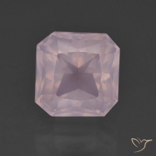 5.96ct Natural Luz rosa Quartzo Rosa, Corte Esmeralda, Transparente