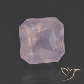 Quartzo Rosa Luz rosa Natural 5.96ct, Corte Octógono / Esmeralda, Transparente
