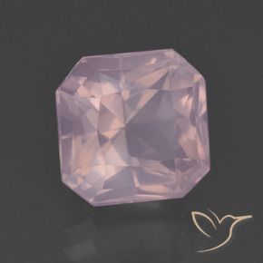 Quartzo Rosa Luz rosa Natural 6.65ct, Corte Octógono / Esmeralda, Transparente