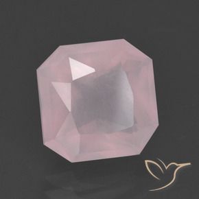 Quartzo Rosa Rosa Claro Rosa Natural 5.34ct, Corte Octógono / Esmeralda, Transparente