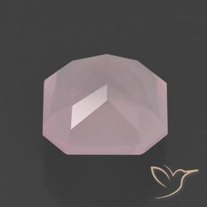 Quartzo Rosa Rosa Claro Rosa Natural 5.34ct, Corte Octógono / Esmeralda, Transparente