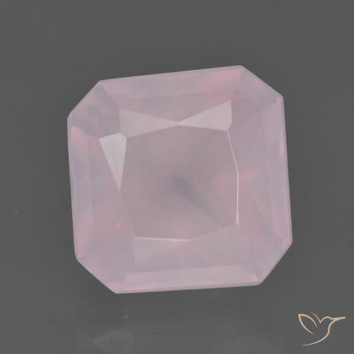 7.36ct Natural Rosa chiclete Quartzo Rosa, Corte Esmeralda, Transparente