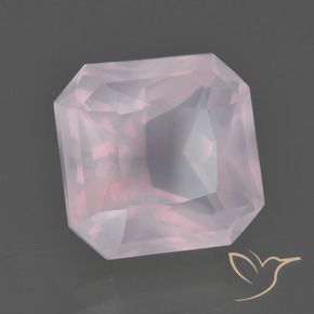 Quartzo Rosa Rosa Claro Rosa Natural 7.44ct, Corte Octógono / Esmeralda, Transparente