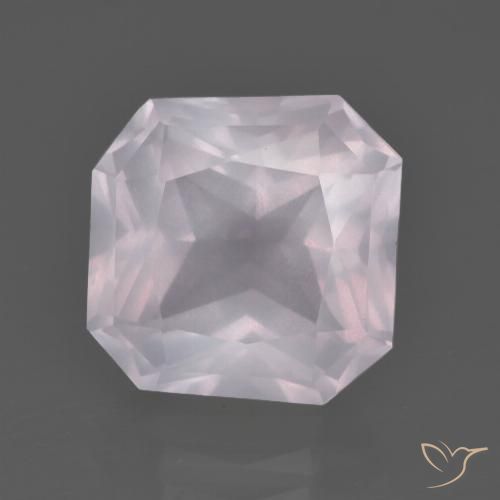 6.14ct Natural Rosa Rosa bem claro Quartzo Rosa, Corte Esmeralda, Transparente