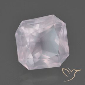 Quartzo Rosa Rosa Rosa bem claro Natural 6.14ct, Corte Octógono / Esmeralda, Transparente