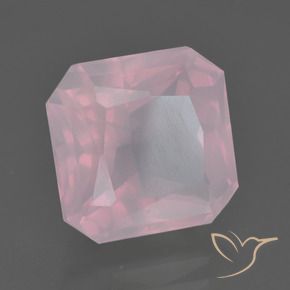 Quartzo Rosa rosa rosa médio Natural 7.29ct, Corte Octógono / Esmeralda, Transparente