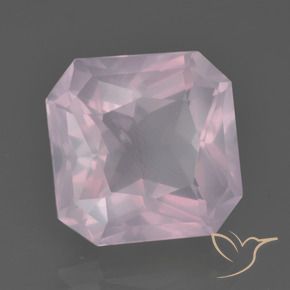 Quartzo Rosa Luz rosa Natural 7.37ct, Corte Octógono / Esmeralda, Transparente
