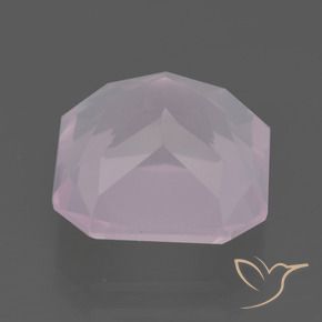 Quartzo Rosa Luz rosa Natural 7.37ct, Corte Octógono / Esmeralda, Transparente