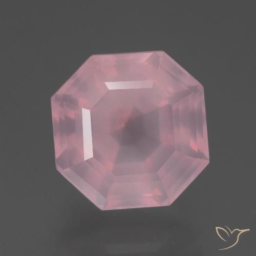 5.57ct Natural rosa rosa médio Quartzo Rosa, Corte Esmeralda, Transparente