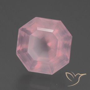 Quartzo Rosa rosa rosa médio Natural 5.57ct, Corte Octógono / Esmeralda, Transparente