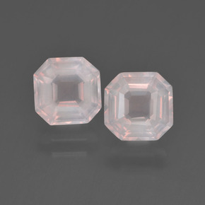 Pedras preciosas de quartzo rosa rosa natural de 3,18 ct, corte esmeralda, transparente
