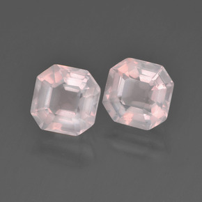 Pedras preciosas de quartzo rosa rosa natural de 3,18 ct, corte esmeralda, transparente