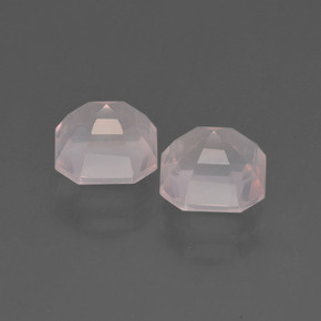 Pedras preciosas de quartzo rosa rosa natural de 3,18 ct, corte esmeralda, transparente
