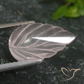 Quartzo Rosa Rosa Flamingo Natural 2.66ct, Flor cortada, Transparente