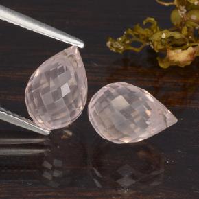 Pedras preciosas de quartzo rosa rosa natural de 6,56 ct, briolete, VS