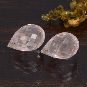 Pedras preciosas de quartzo rosa rosa natural de 6,56 ct, briolete, VS