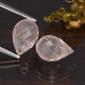 Pedras preciosas de quartzo rosa rosa natural de 6,56 ct, briolete, VS