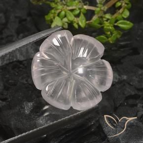 Quartzo Rosa Branco Natural 9.58ct, Flor cortada, Transparente